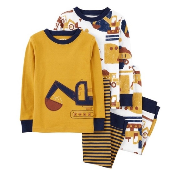 Carter's Other - NWT Carter's Toddler 4-Piece 100% Cotton Snug Fit Construction Trucks PJs 5T